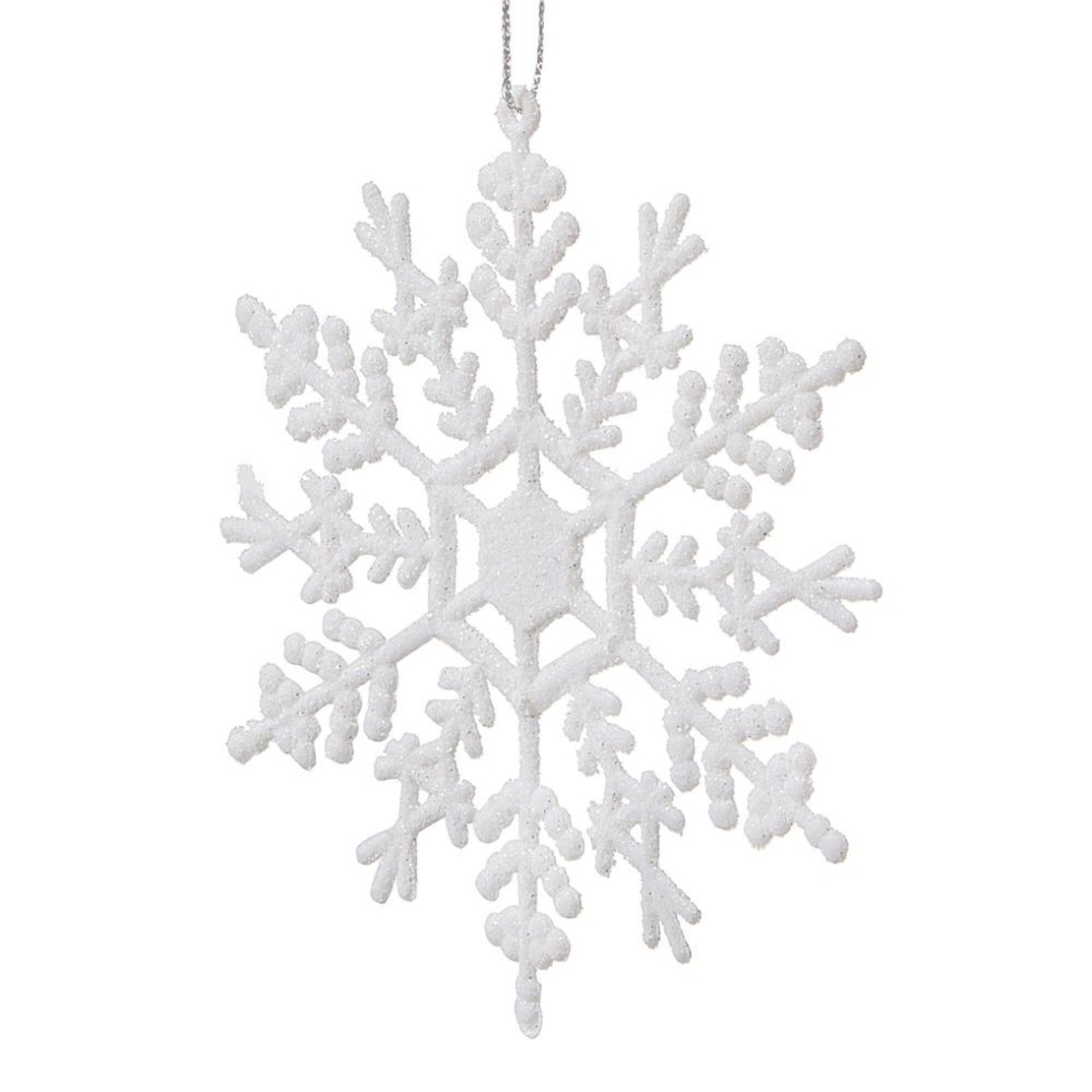 Decoratiune brad fulg de zapada, set 3 bucati, 12cm, alb
