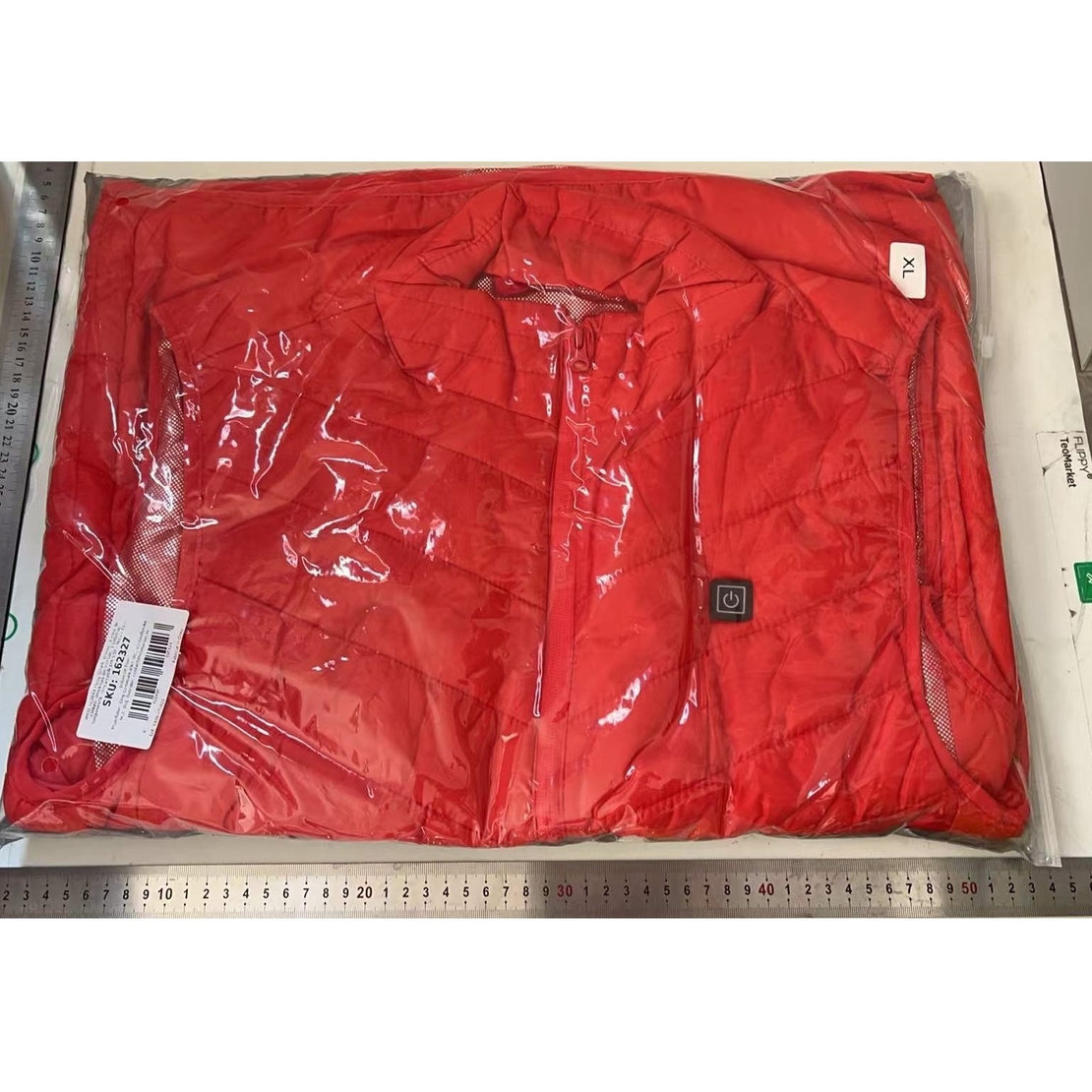 Vesta cu Incalzire, Vafy, Unisex, 2 Zone de Incalzire, Umplutura Bumbac, 3 Trepte de Temperatura, Incarcare USB, Rosu, 58 - 65 kg, Marime XL