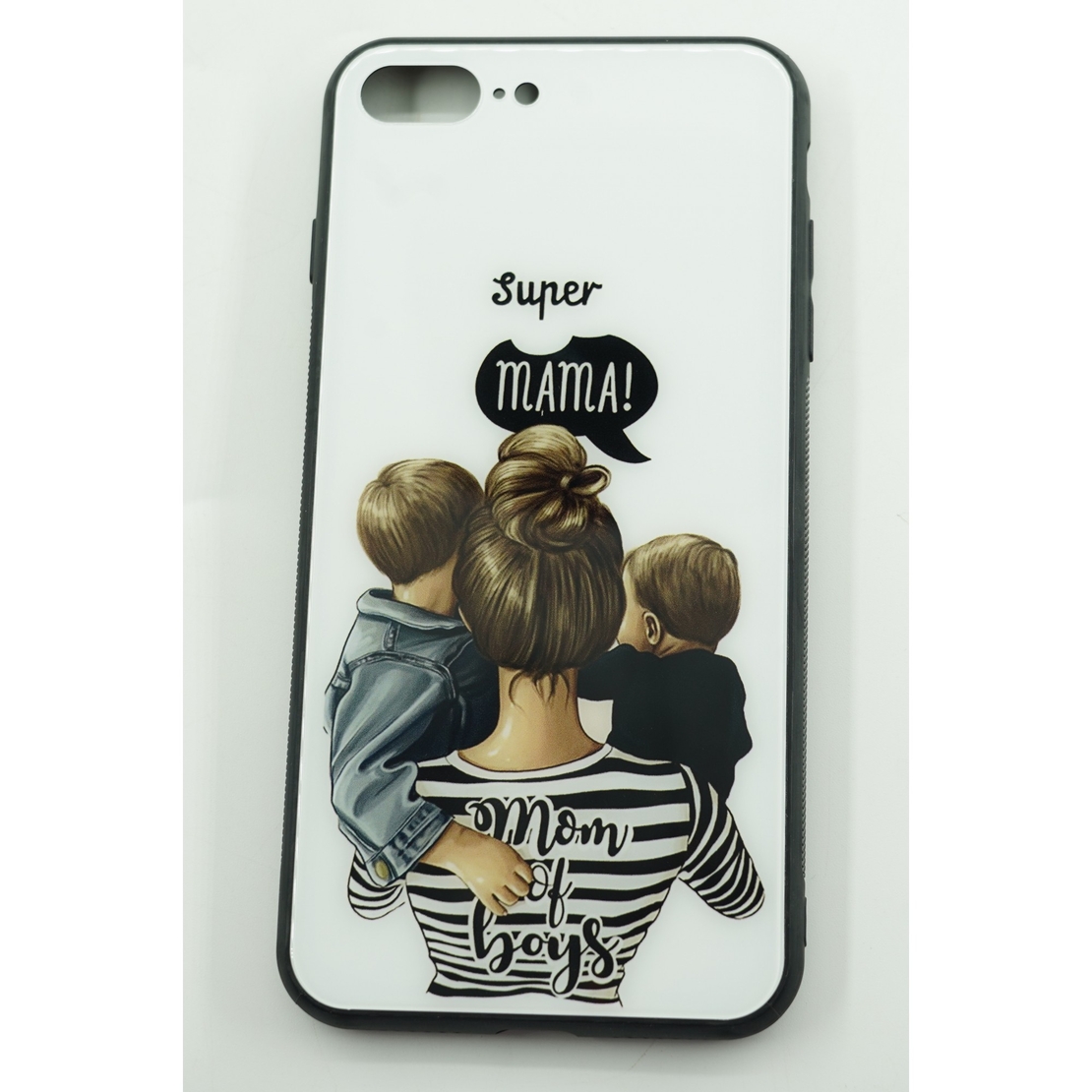 Husa protectie Flippy compatibila cu Apple iPhone 13 Glass print Super Mom Multicolor