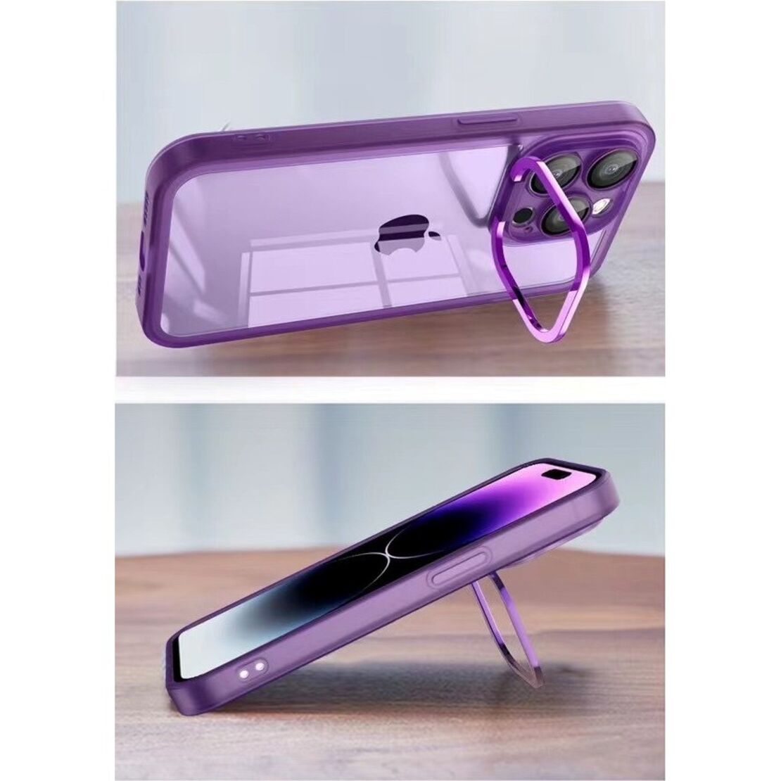 Husa protectie Vafy pentru Samsung A53 5G Electroplated cu suport pentru camera, 1.5 mm grosime, protectie camera, Mov
