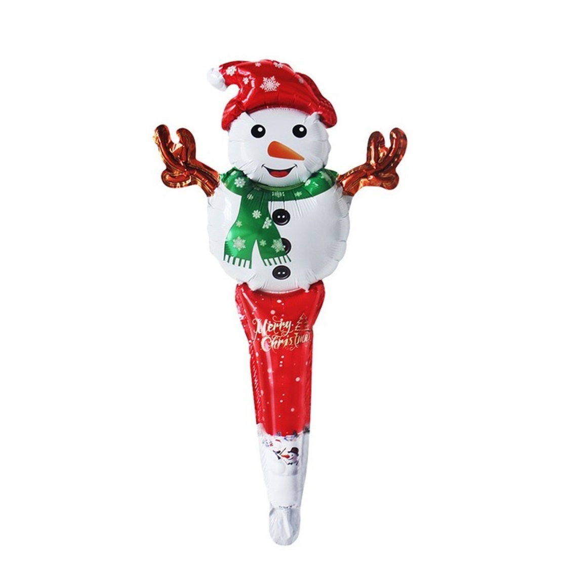 Balon Om de Zapada, Vafy, din Folie de Aluminiu, de Mana, Tema Craciun, 29.5x61.5cm, Multicolor