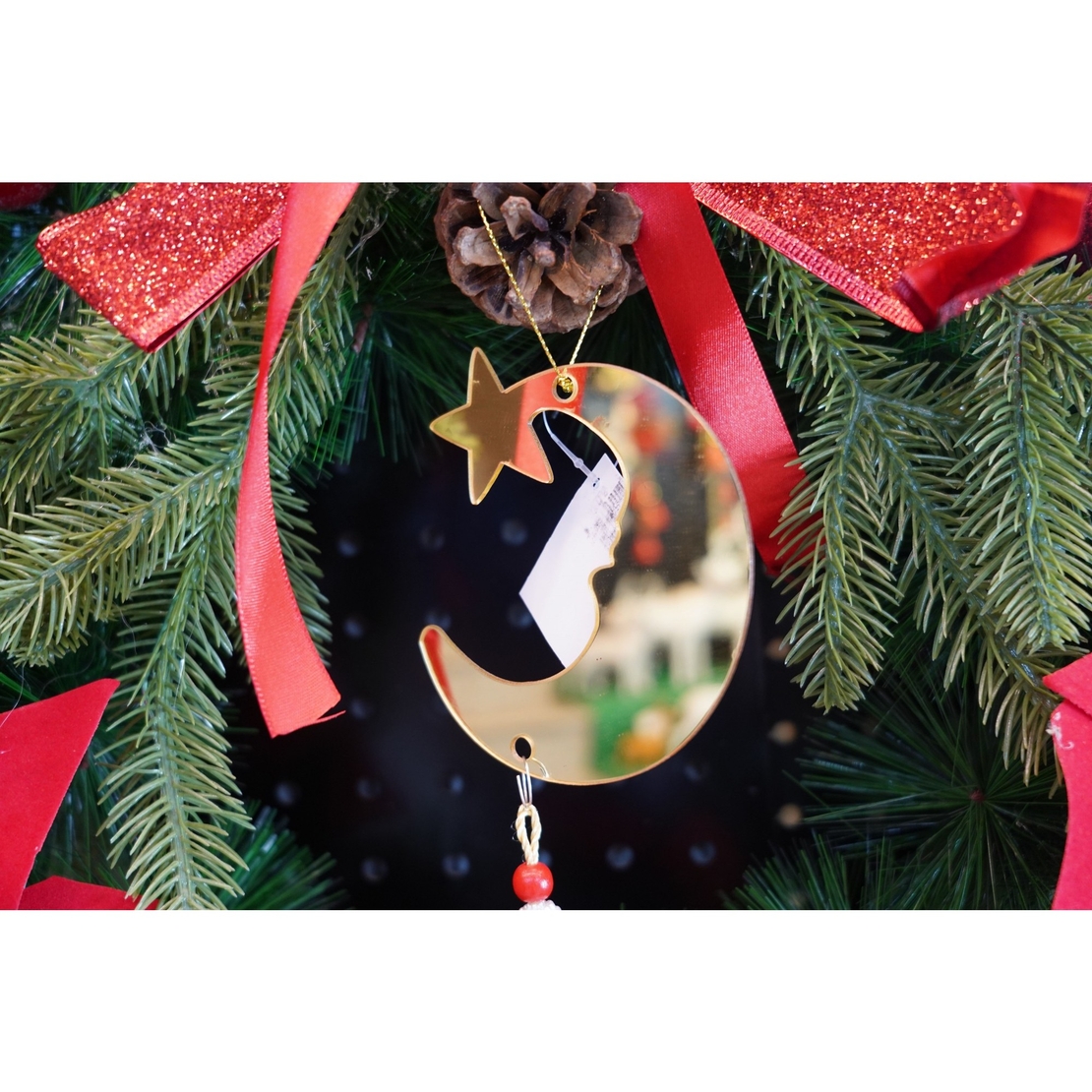 Ornament brad, Flippy, Luna, Auriu, Lucios, 10*25CM, Acril, Interior/ Exterior