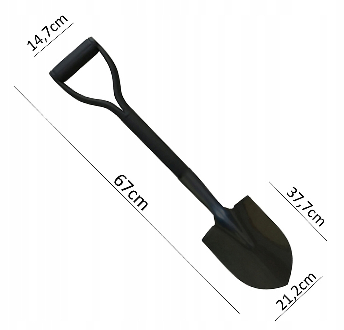 Lopata mica pentru gradina din otel cu maner ergonomic, 67 cm, negru