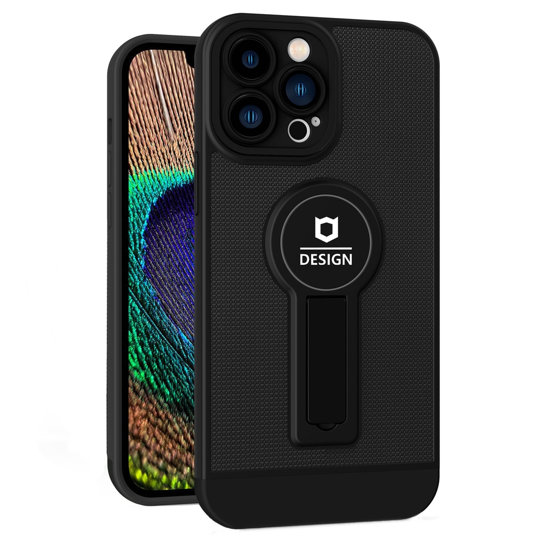 Husa Armor Design cu Stand pentru iPhone 12, Negru, Suport Auto Magnetic, Wireless Charge, Protectie Antisoc, Vafy