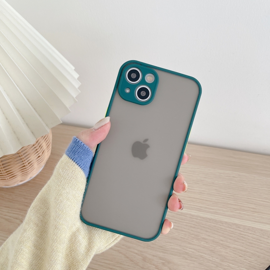 Husa protectie Vafy compatibila cu Apple iPhone 13 Phantom Tpu Verde