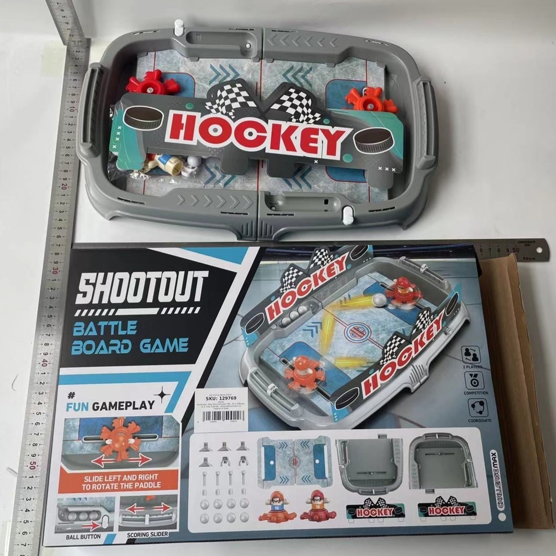 Joc de Masa Interactiv Ice Hockey pentru Copii, Flippy, 4 Mingi, Tabela Scor, 40.7x27x14.5 cm, Gri