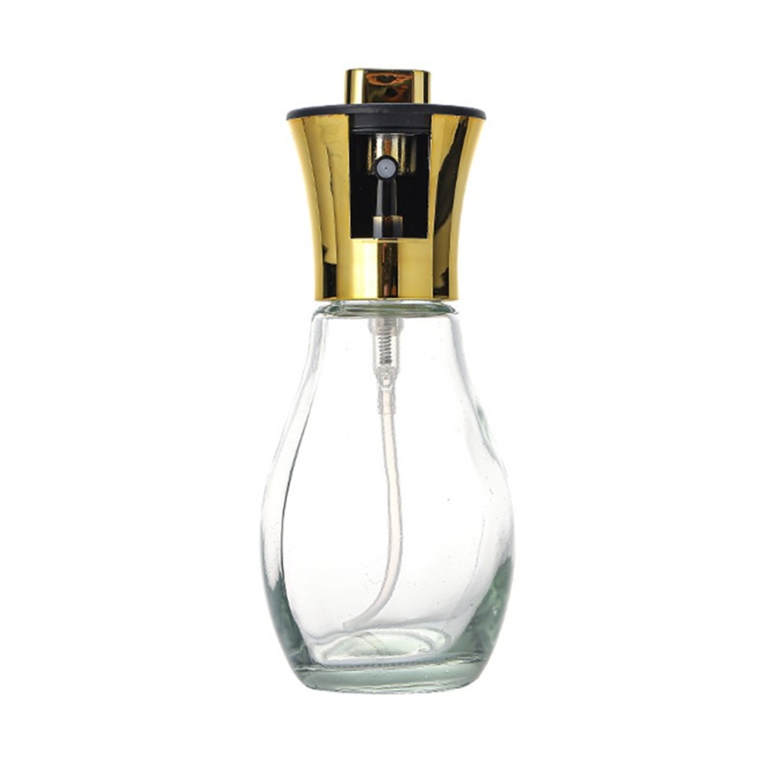 Sticla de ulei cu Pulverizator, Vafy, Sticla pentru Lichide de Bucatarie, Otet, Sos, 16.7 x 5.2 cm, Volum 200 ml, Gold