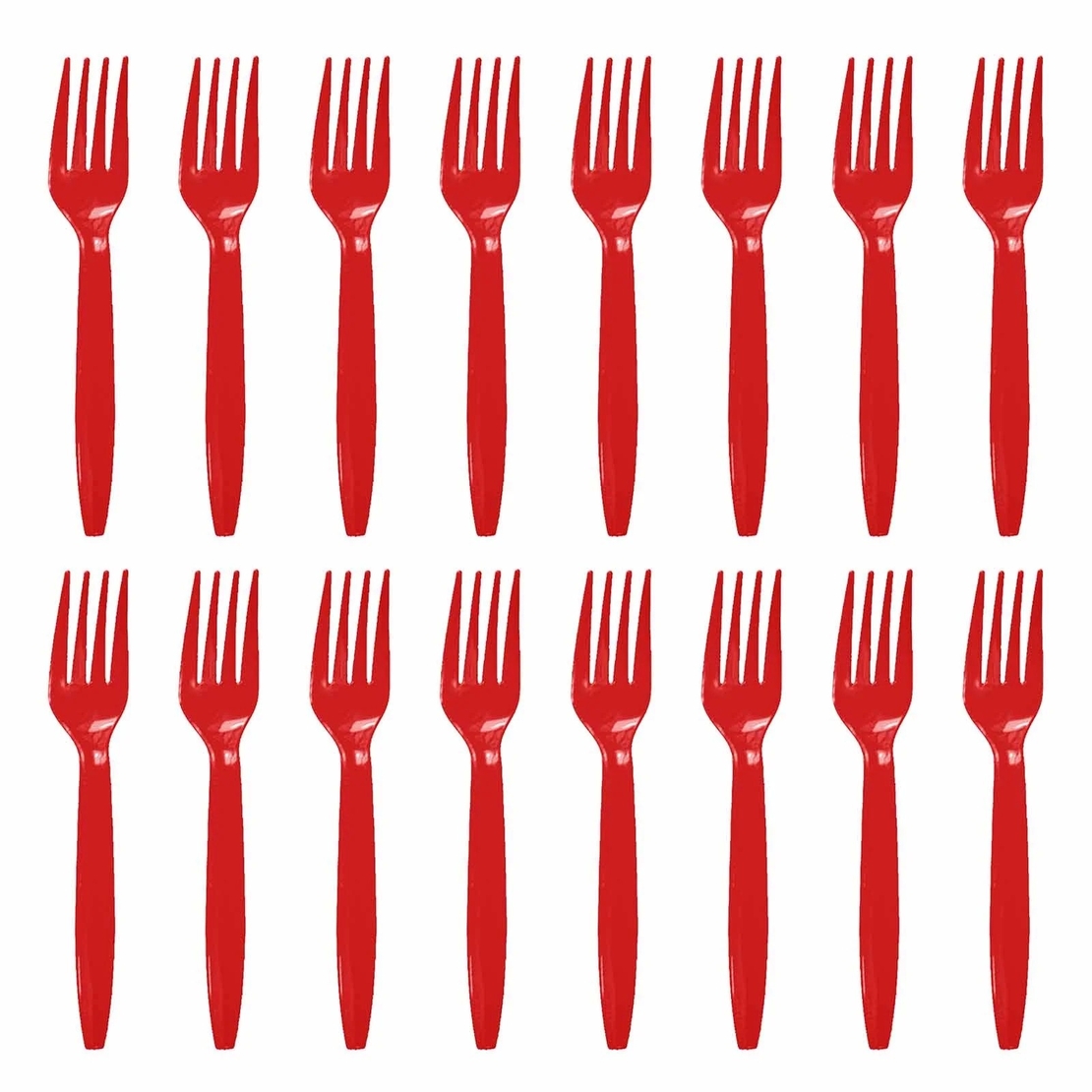 Set 16 Furculite de Unica Folosinta, Flippy, din Plastic, 15 cm, Rosu