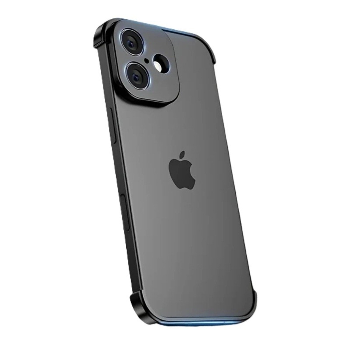 Carcasa de Telefon, Vafy, Compatibila Apple iPhone 17, Fara Rama, doar Colturi si Camera, din Metal, Grosime 0.1 mm, Negru
