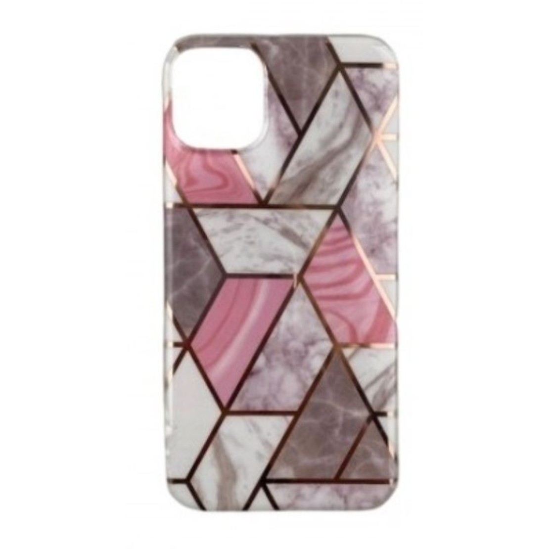Husa protectie Vafy compatibila cu Huawei P30 Lite Soft IMD TPU Marble Geometric Alb