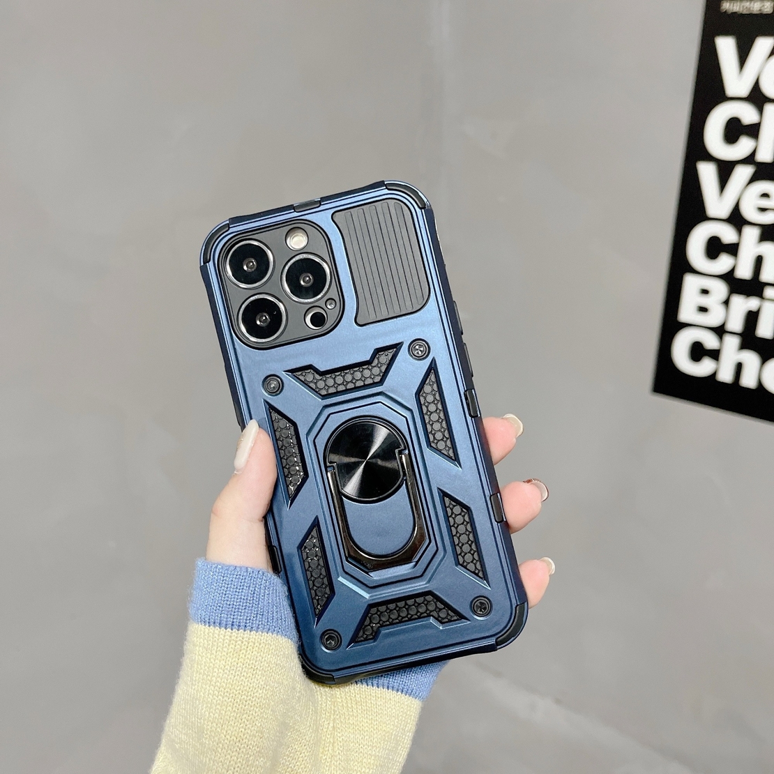 Husa de protectie Vafy compatibila cu Apple iPhone 13 Pro Max Defender Model 4 cu suport,Albastru