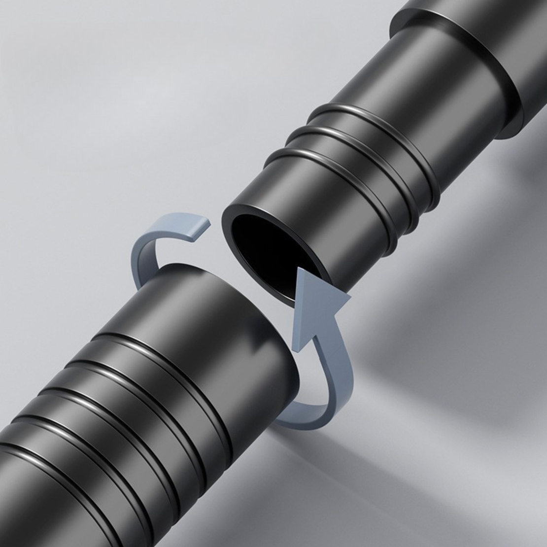 Bara Telescopica Multifunctionala, Flippy, din Otel Inoxidabil si ABS, Utilizare Universala, Extensie 185 - 205 cm, Fara Perforare Perete, Negru