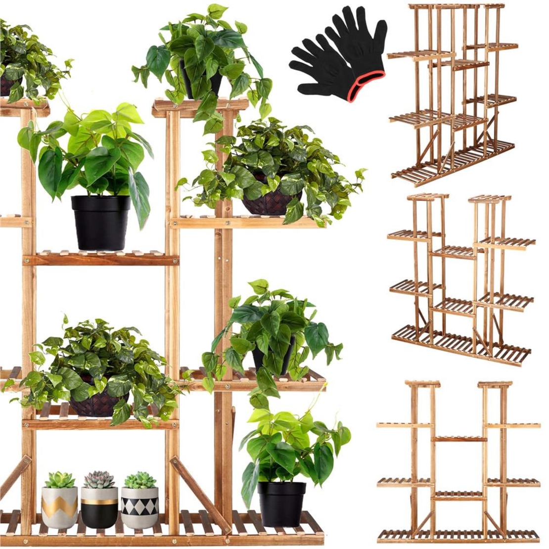 Stand de flori din lemn cu 15 etajere suport GA200, 119x120cm