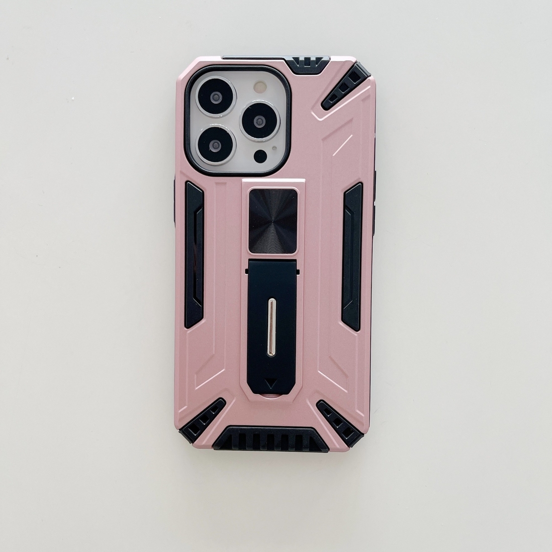 Husa de protectie Vafy pentru Apple iPhone 13 Defender Sergeant Brave cu suport,Roz Auriu