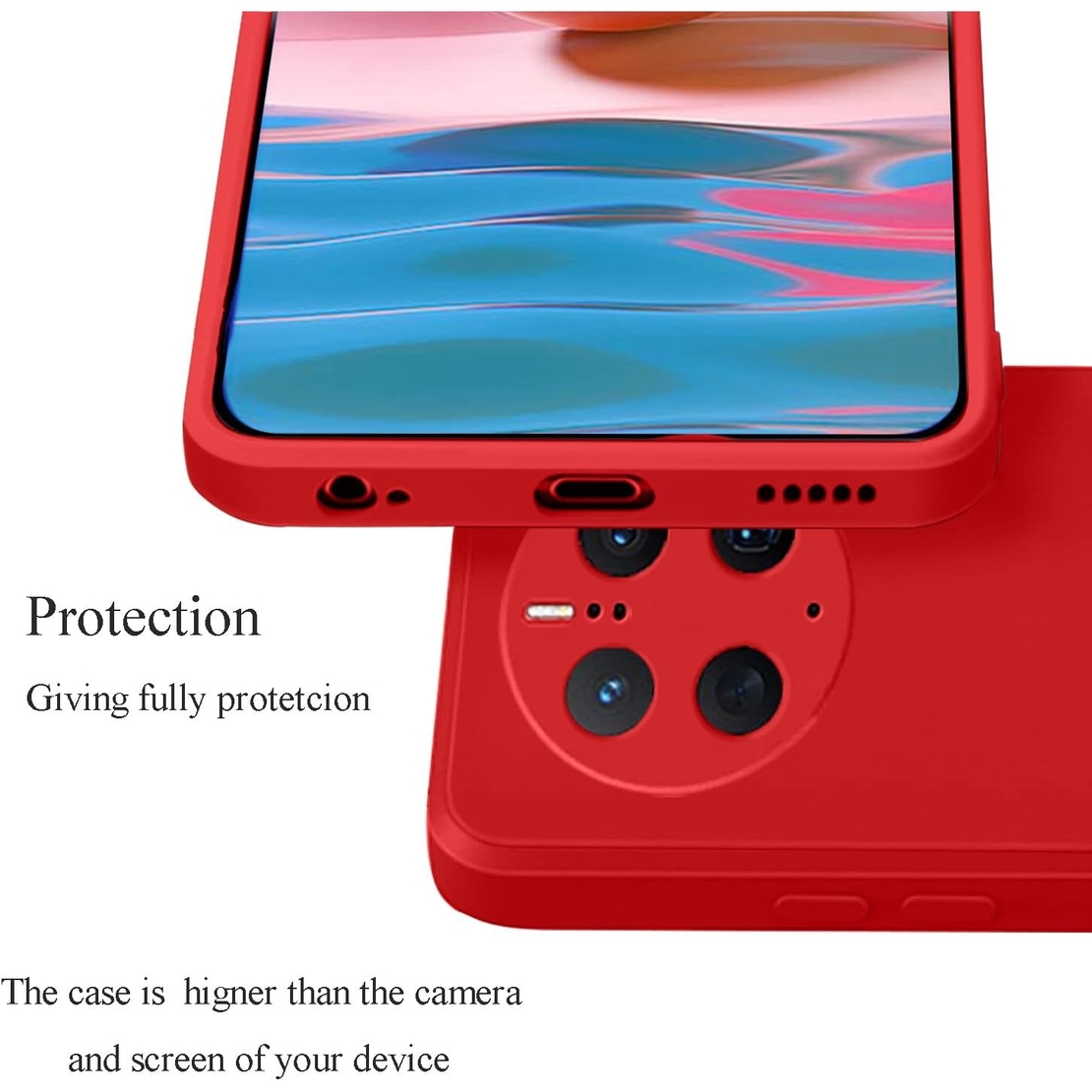Husa de Protectie, Vafy, pentru Huawei Mate 50 Pro, Liquid Silicone, cu Microfibra pe Interior, Protectie Antisoc, Compatibil Incarcare Wireless, Rosu
