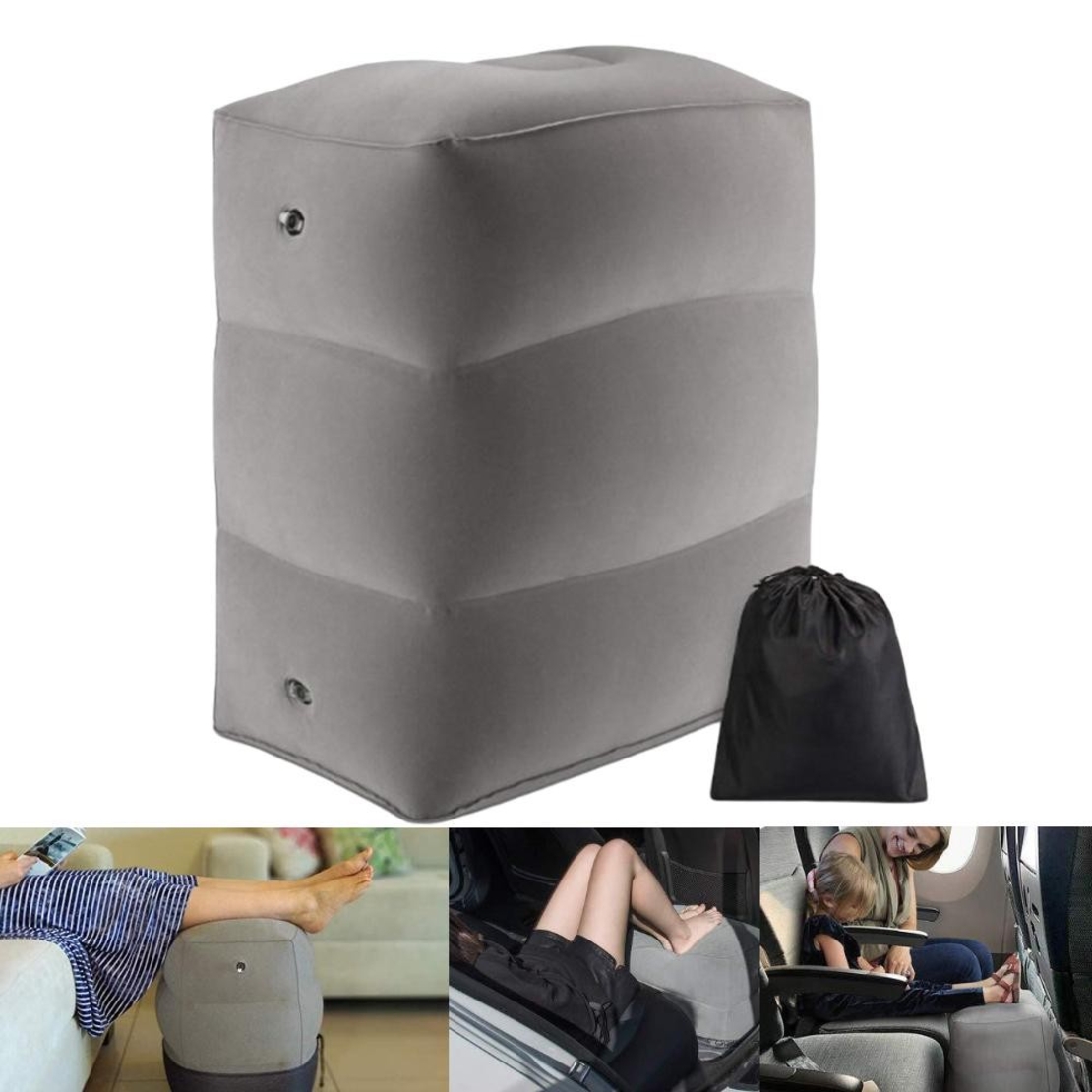 Perna Gonflabila Multifunctionala, Vafy, pentru Picioare, Cap, 3 Straturi, Inaltime Reglabila, 17.8 x 25.4 x 42.9 cm, Gri Inchis