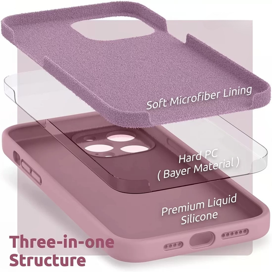 Husa protectie Vafy compatibila cu Apple iPhone 13 Liquid Silicone Mov