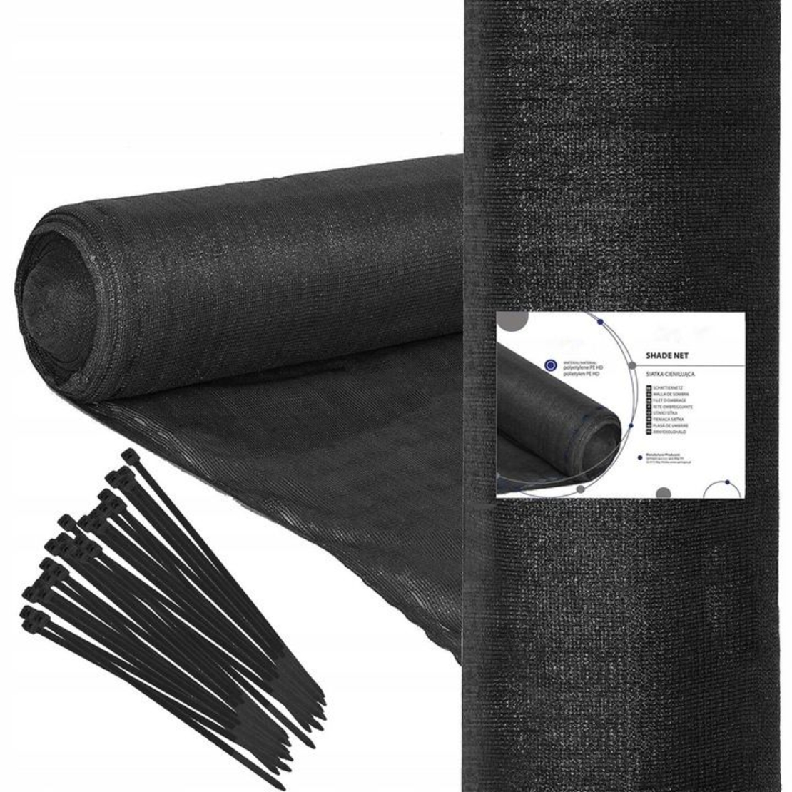 Plasa umbrire si intimitate pentru gard, 1.5m latime, 50m lungime, 140g densitate, gri