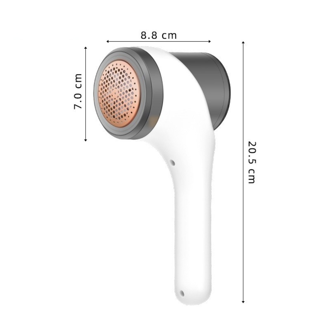 Aparat Scame si Par Haine, Vafy, Electric, USB inclus, Periuta Curatare, pentru Diferite Tesaturi, 3 Trepte, 20.5 x 8.8 x 7 cm, Alb