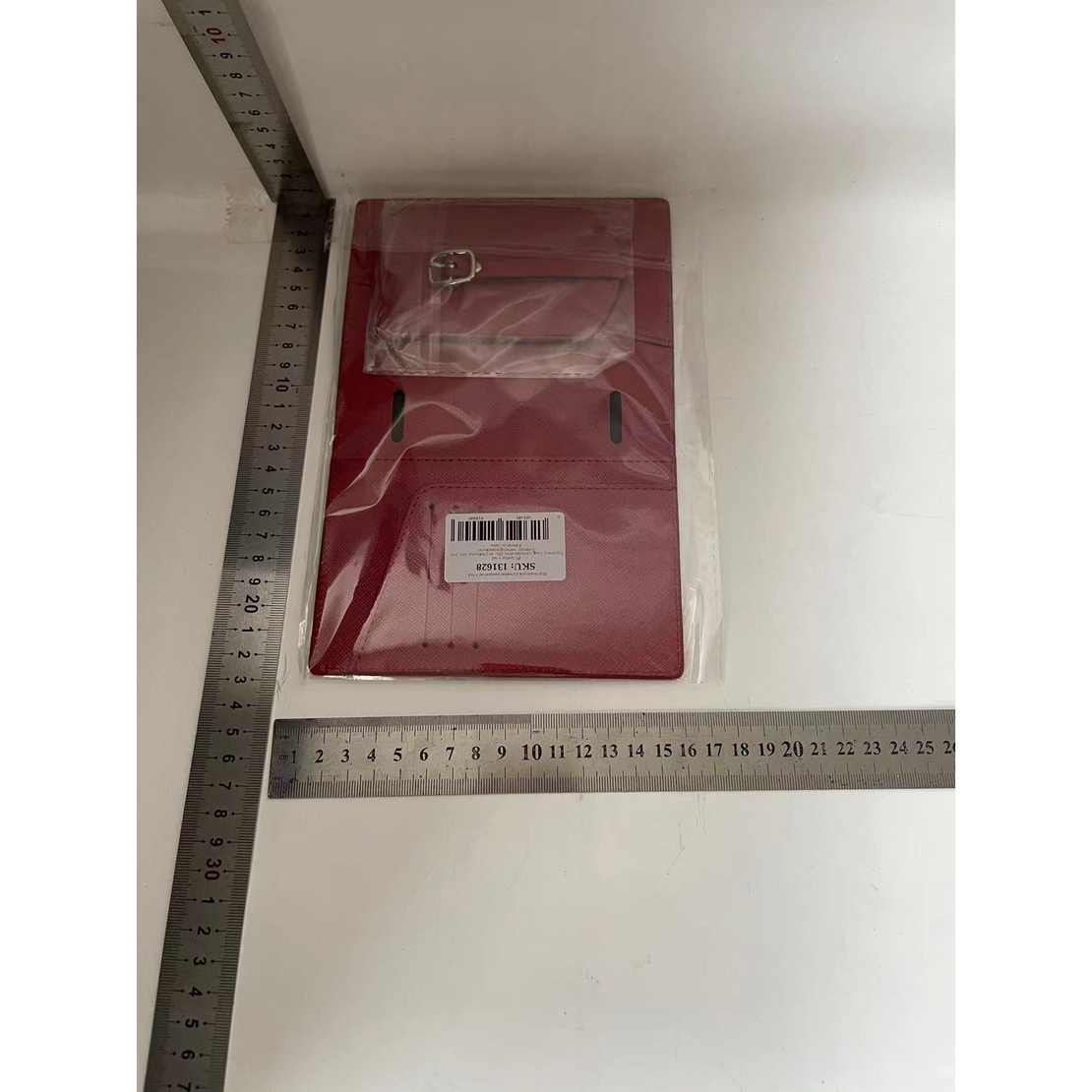 Portofel pentru Pasaport si Carduri, Vafy, 23x16 cm, 70g, din Piele PU, Suport Pix, Accesoriu Suport Eticheta, Unisex, Multifunctional, Rosu