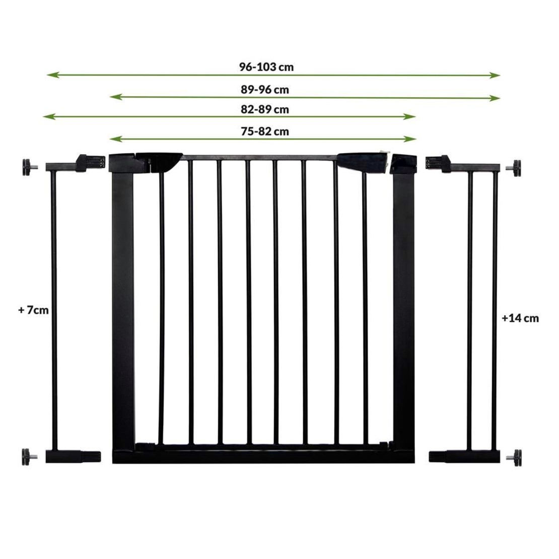 Poarta de siguranta Safety Gate pentru scari, ajustabila 75-82 cm, din otel, neagra