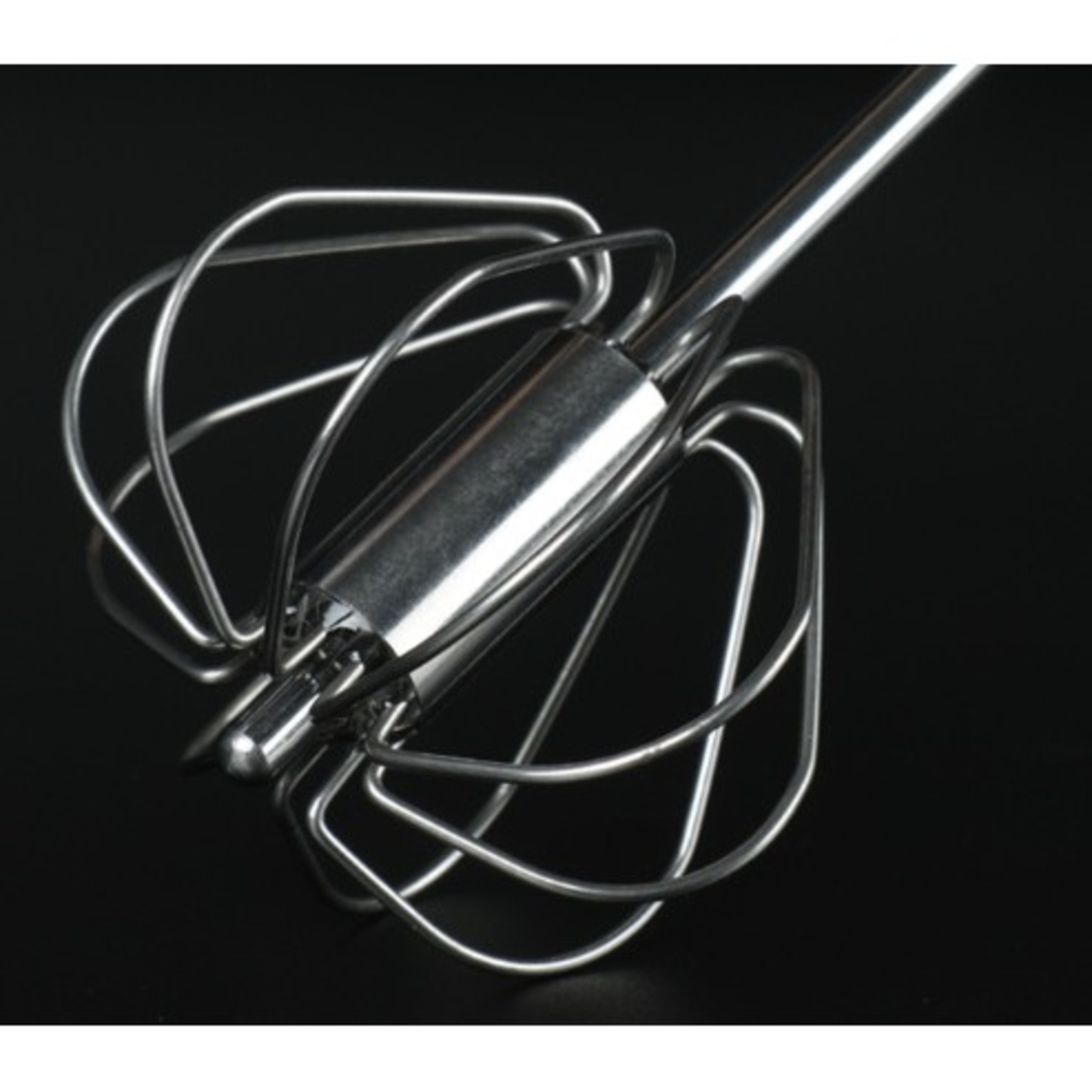 Mixer Manual, Flippy, pentru Oua Smantana Frisca Aluat, Maner Otel Inoxidabil, Usor de Utilizat si Depozitat, 33 x 7 cm Argintiu