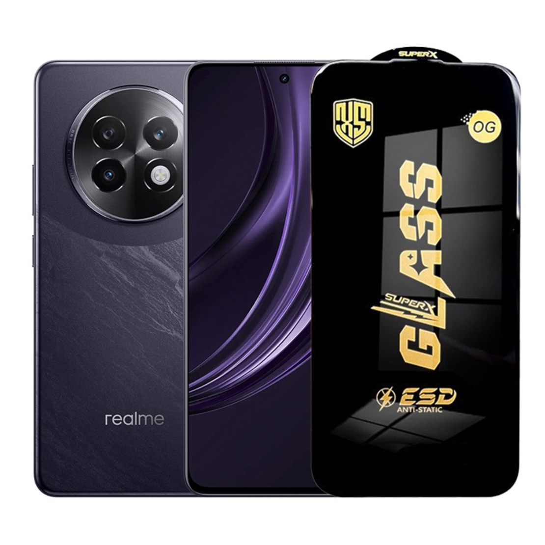 Folie de Protectie pentru Realme13+, Vafy, Sticla Securizata ESD, Margini Negre, Rezistenta la Zgirieturi, Antistatica, 0.35 mm, Transparenta