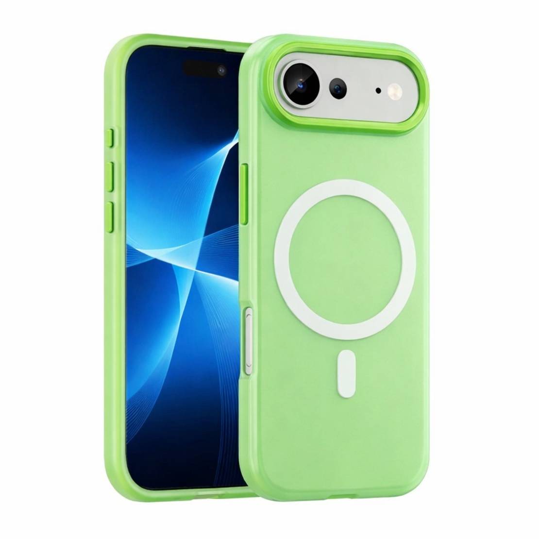 Husa Telefon Jelly Magnetic 2in1, Vafy, Compatibila cu Apple iPhone 17 Air, din PC+TPU, Magsafe, Finisaj Mat, Verde