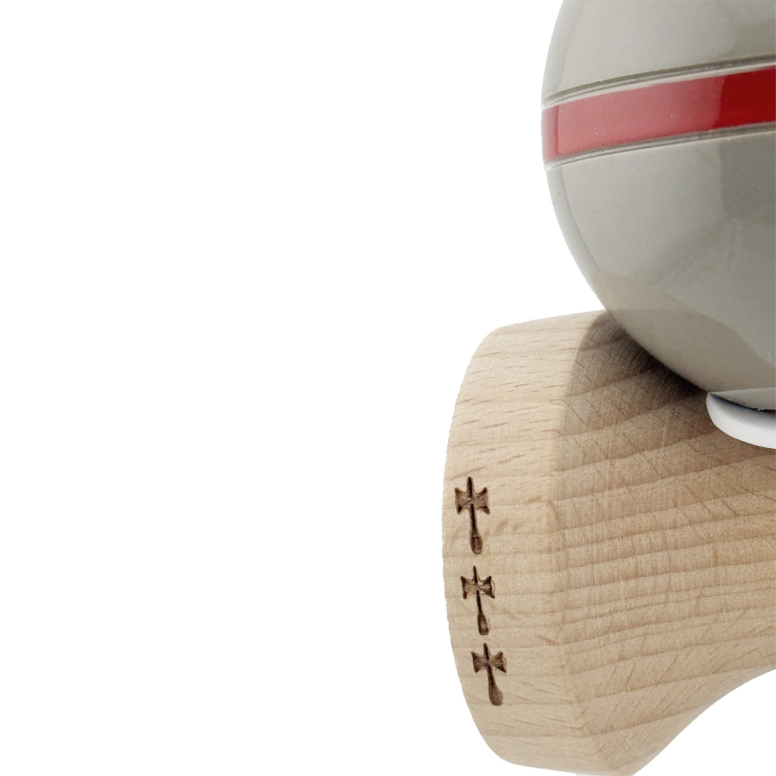 Kendama X Originala Silken, Profesionala, Flippy, Cupe Mari KING SIZE V3, Super Sticky, Gaura in Baza, Rulment Metalic, din lemn 18 cm, Ata 62/65 cm, Ice Gri