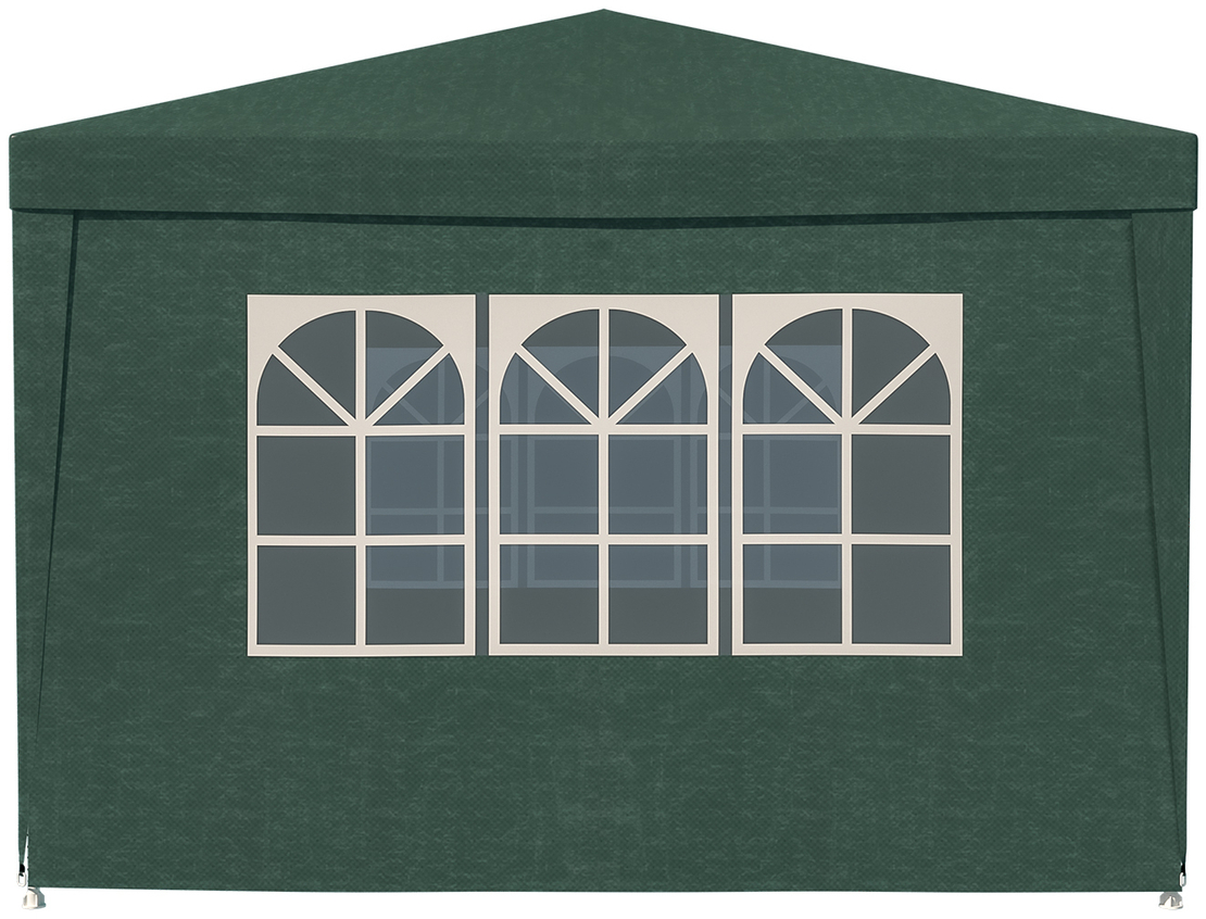 Perete lateral pavilion gradina, cu fereastra, prindere velcro, 3x2 m, material PE impermeabil, verde
