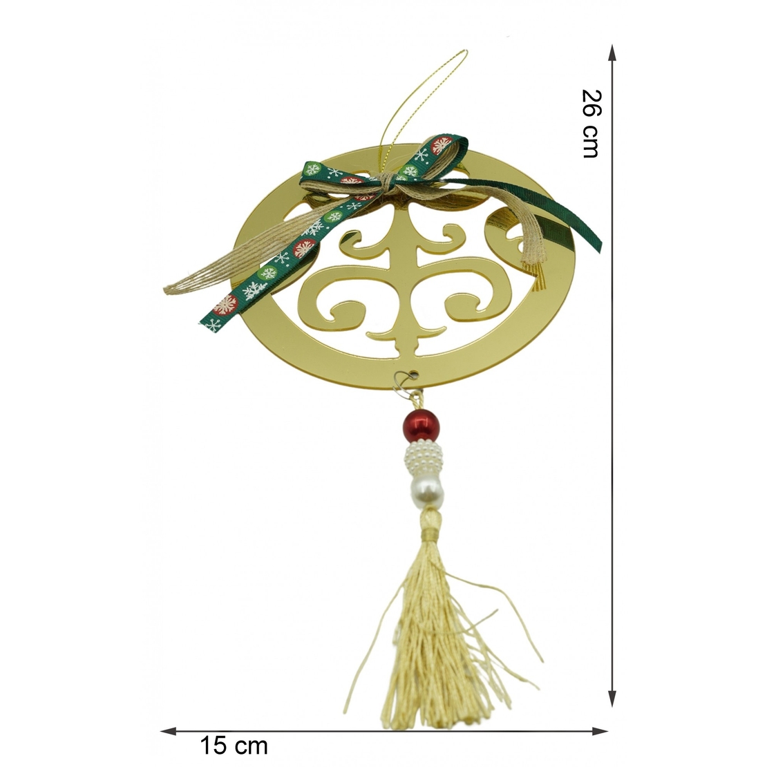 Ornament brad, Flippy, Rotund, Auriu, Lucios, 15*26CM, Acril, Interior/ Exterior