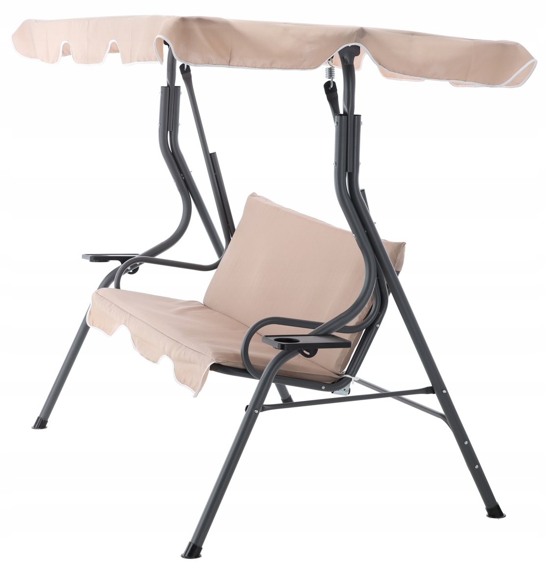 Leagan balansoar gradina Sersimo Cancun, 3 locuri, 220kg, bej inchis