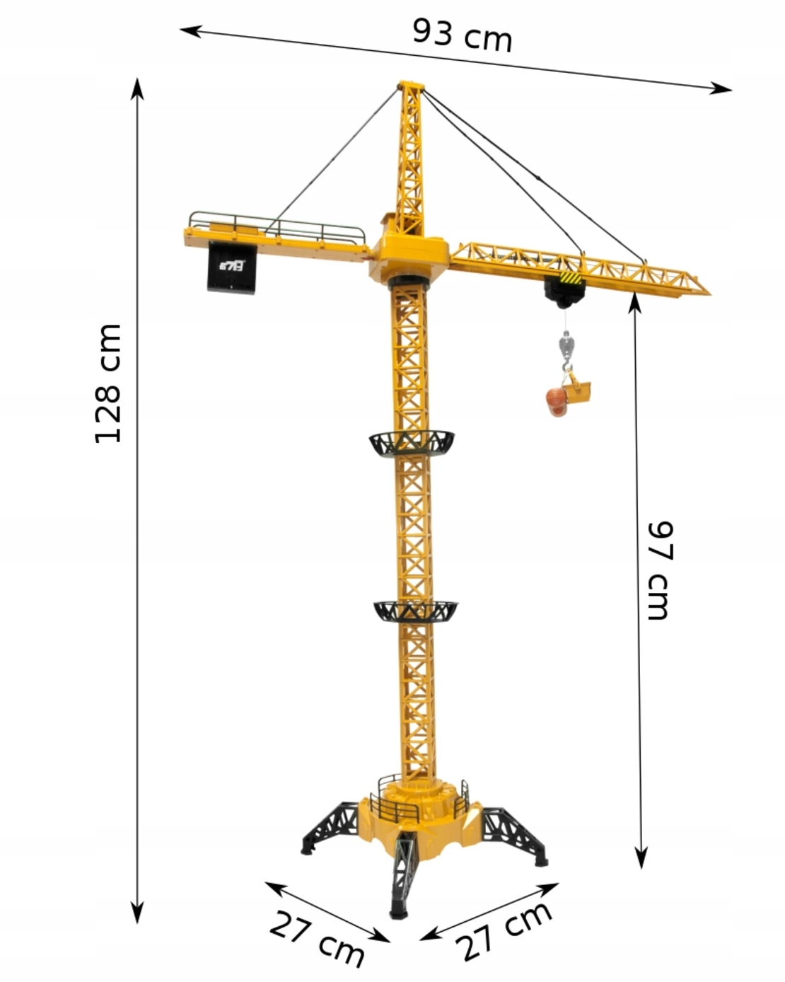 Macara construction RC pentru copii, 128 cm, cu lumini, sunete si accesorii incluse