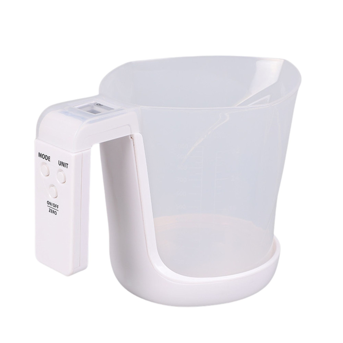 Cantar de Bucatarie 2 in 1, Vafy, Model Electronic, Tip Cana Gradata cu Masurare, pentru Lichide si Solide, Display Automat, 21.5 x 14.3 x 15 cm, Alb