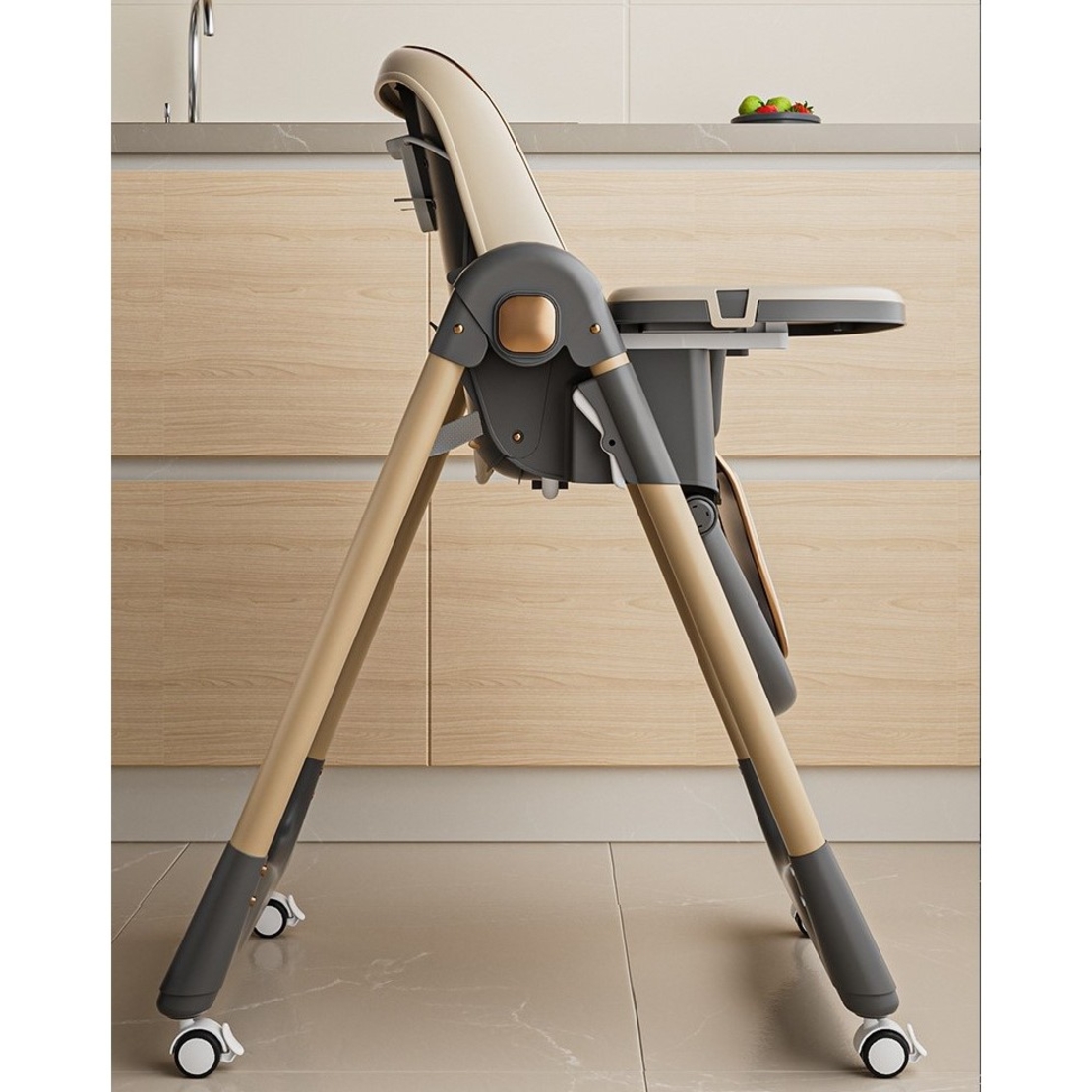 Scaun de Masa pentru Bebelusi si Copii, Flippy, 2 Tavite si Husa Detasabile, Multifuncțional, Stabil, Centura de Siguranta, Inaltime Ajustabila