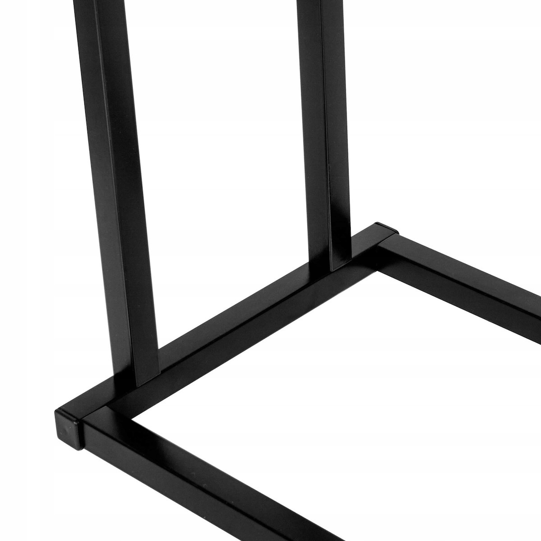 Suport metalic de baie pentru prosoape, cu 2 standuri, 84 cm, negru