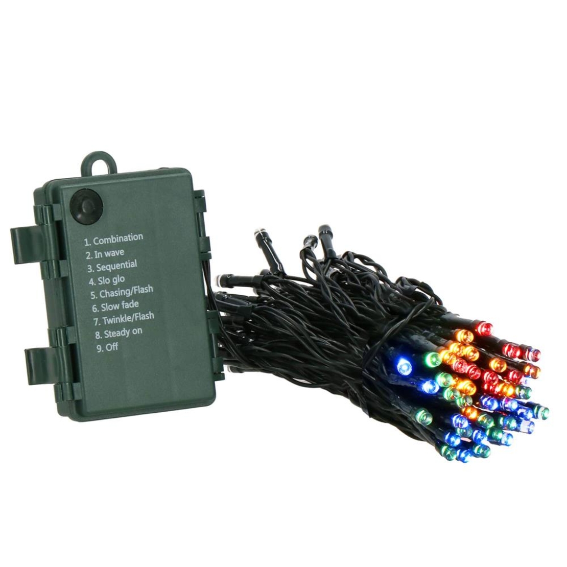 Instalatie lumini de exterior pentru gradina, 10 metri, 100 LED-uri, cu baterii, multicolor