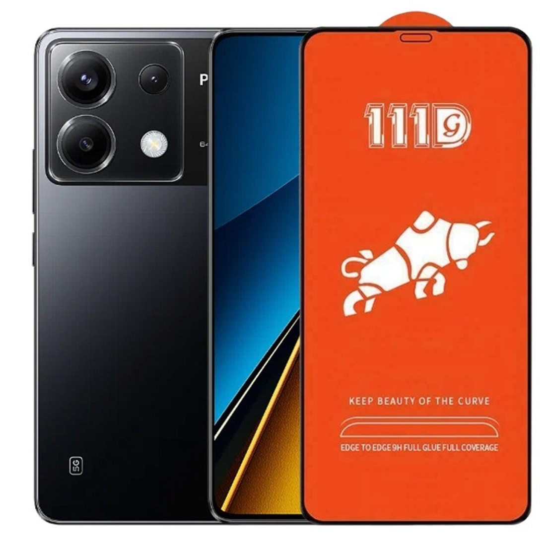 Folie Sticla Securizata pentru Xiaomi Mi Poco X6, Vafy, Sticla de Protectie Compatibila cu Xiaomi Mi Poco X6, Full Cover 111D, HD, Margini Negre, Transparenta