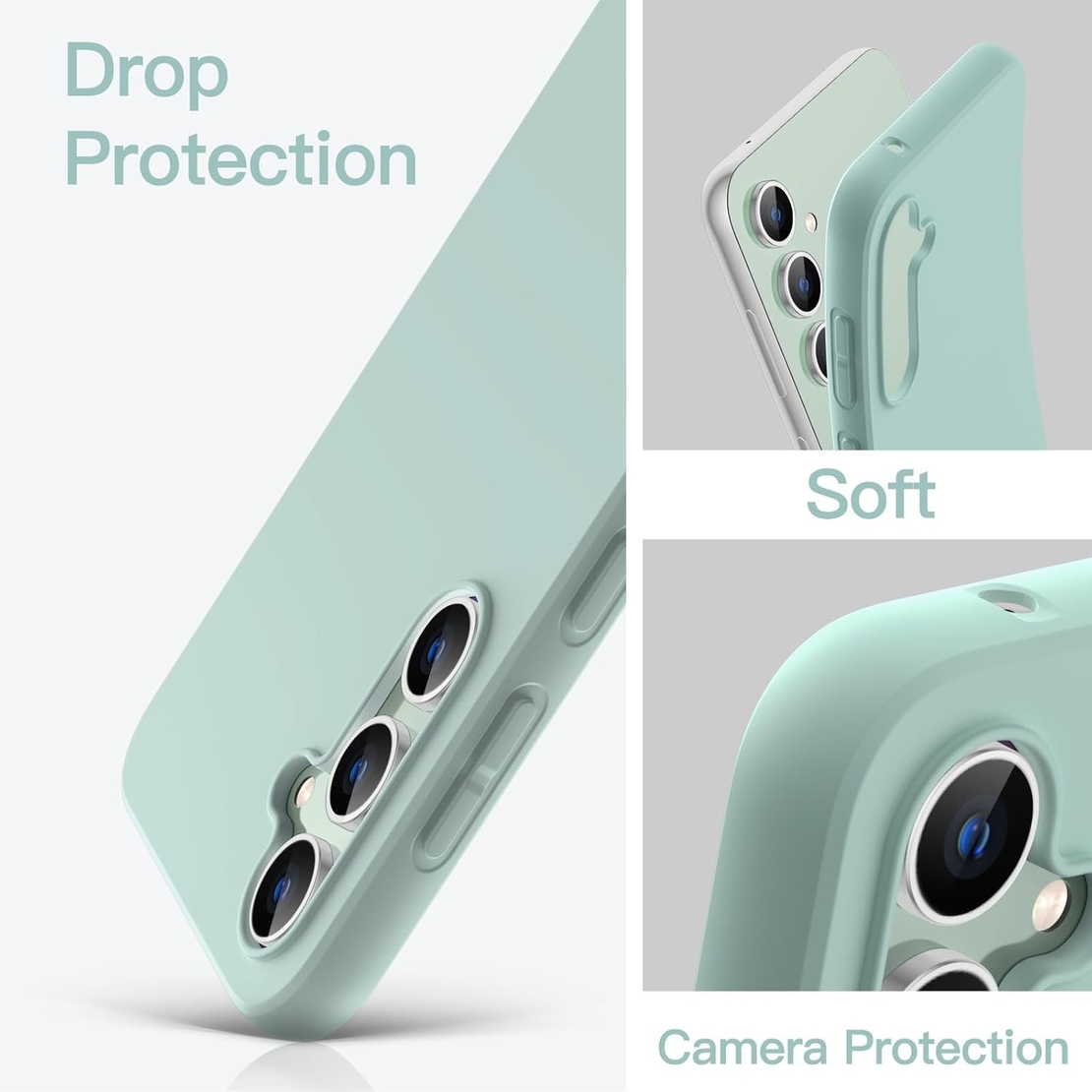 Husa de Protectie Matte TPU, Vafy, pentru Xiaomi Redmi 13C, Protectie Camera, Antisoc, Antizgariere, Antialunecare, Acoperire Completa, Verde