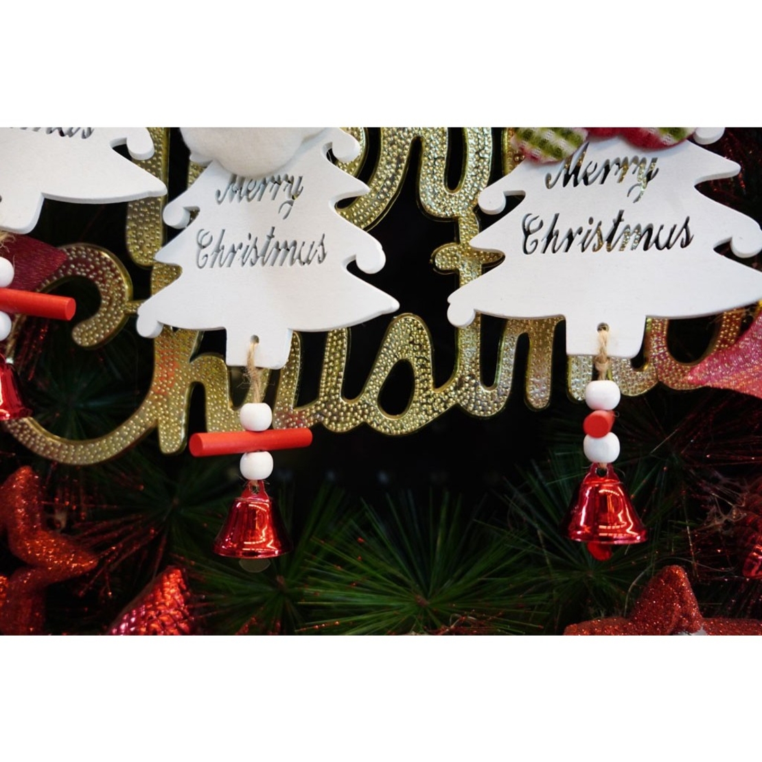 Ornament de brad mos craciun, Flippy, alb, lemn, 20 cm