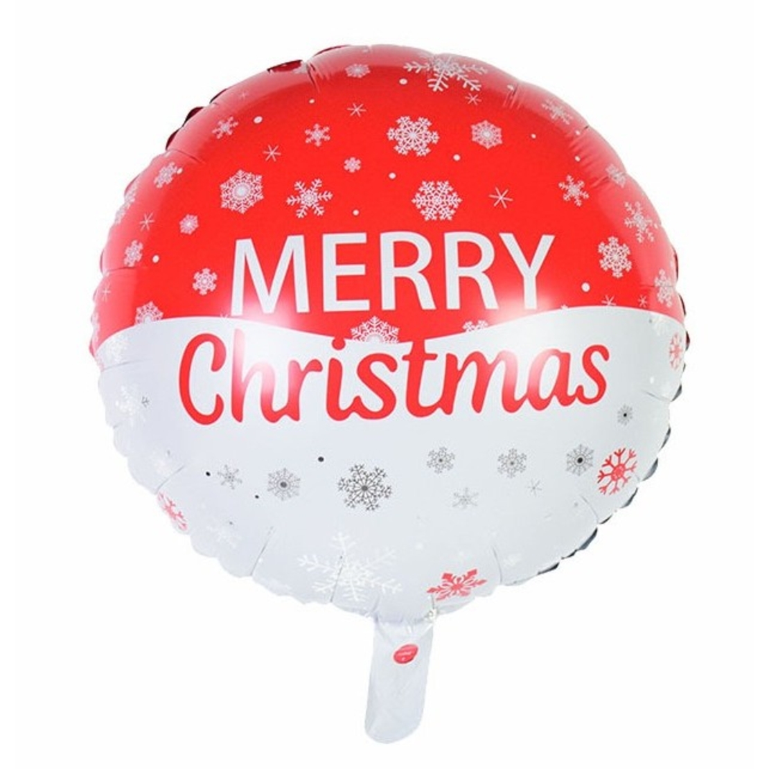 Balon Rotund, Vafy, din Folie de Aluminiu, Tema Craciun Merry Christmas, 44.5x53 cm, Rosu