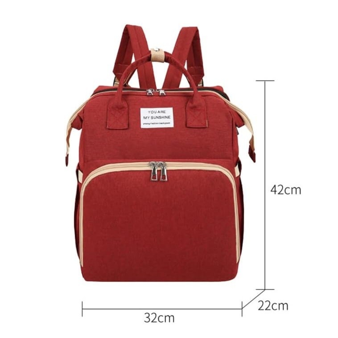 Rucsac Multifunctional pentru Mamici, Flippy, cu Patut Pliabil si Baza de Schimbat, Rezistent la Apa, Capacitate Mare, Usor, Compartimente Multiple