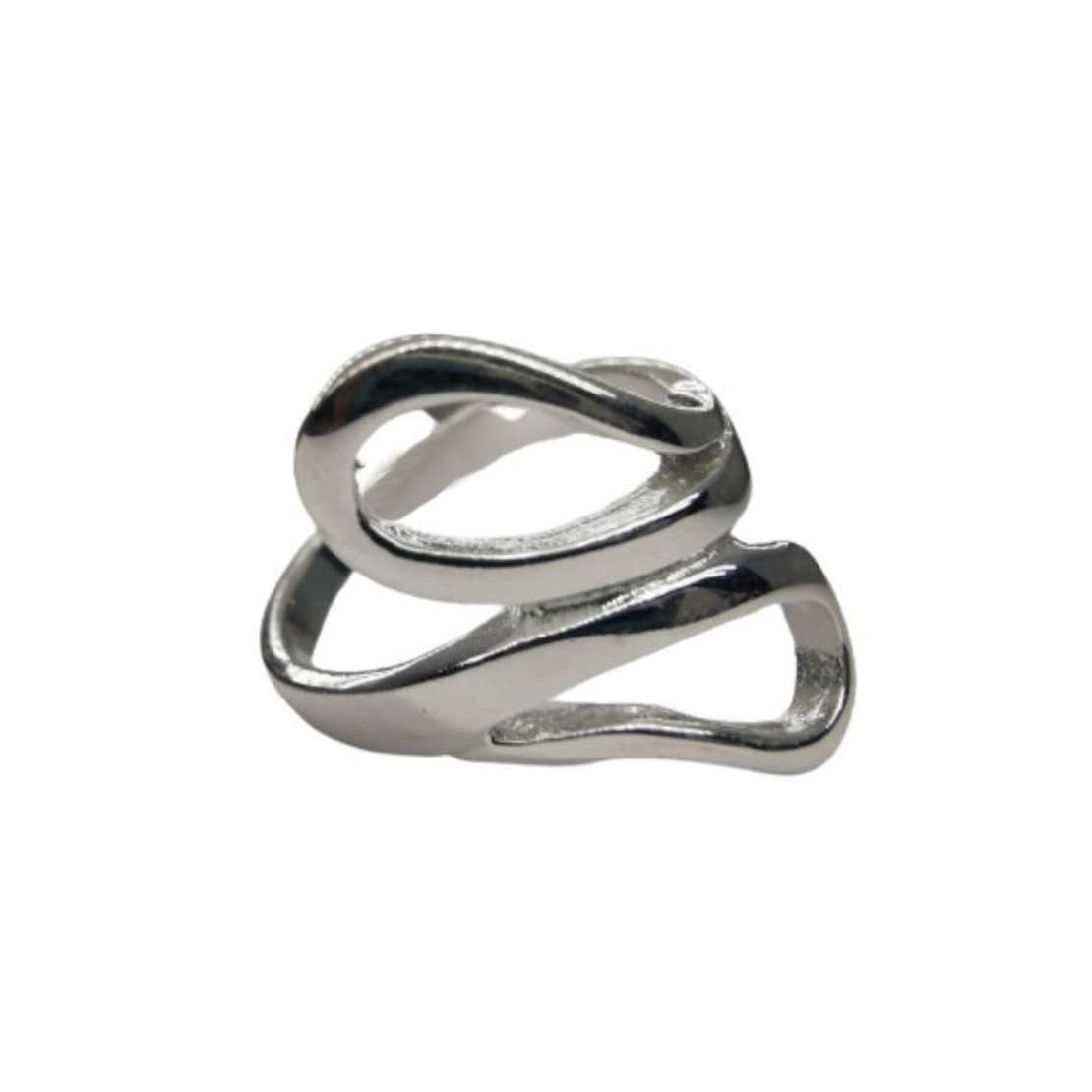 Inel pentru Dama Argint 925, Jolie, Model Sarpe Dublu 5.3 gr, Marimea 55, 2.5 x 2 cm, Argintiu