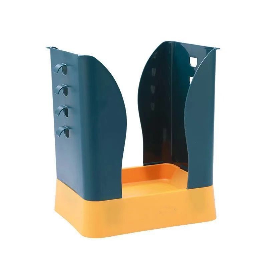 Cos de Gunoi Extensibil, Flippy, din Plastic, Reglabil, Pliabil, Versatil, pentru Bucatarie, Baie sau Birou, Cos Universal, 21x25x17 cm, Albastru Galben