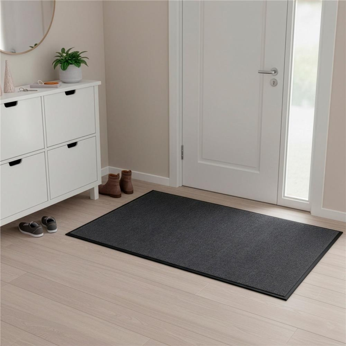 Covoras intrare absorbant antimurdarie, PVC antiderapant, 80x120 cm, gri