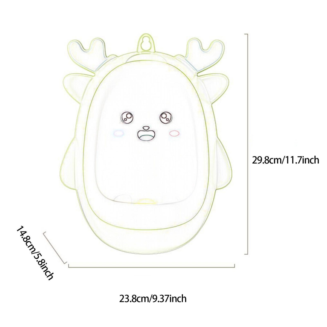 Pisoar pentru Baieti, Flippy, 0-8 Ani, in Forma de Cerb, Perie Inclusa, Montare pe Perete, Carlig Autoadeziv Inclus, 29.8 x 23.8 cm, Galben