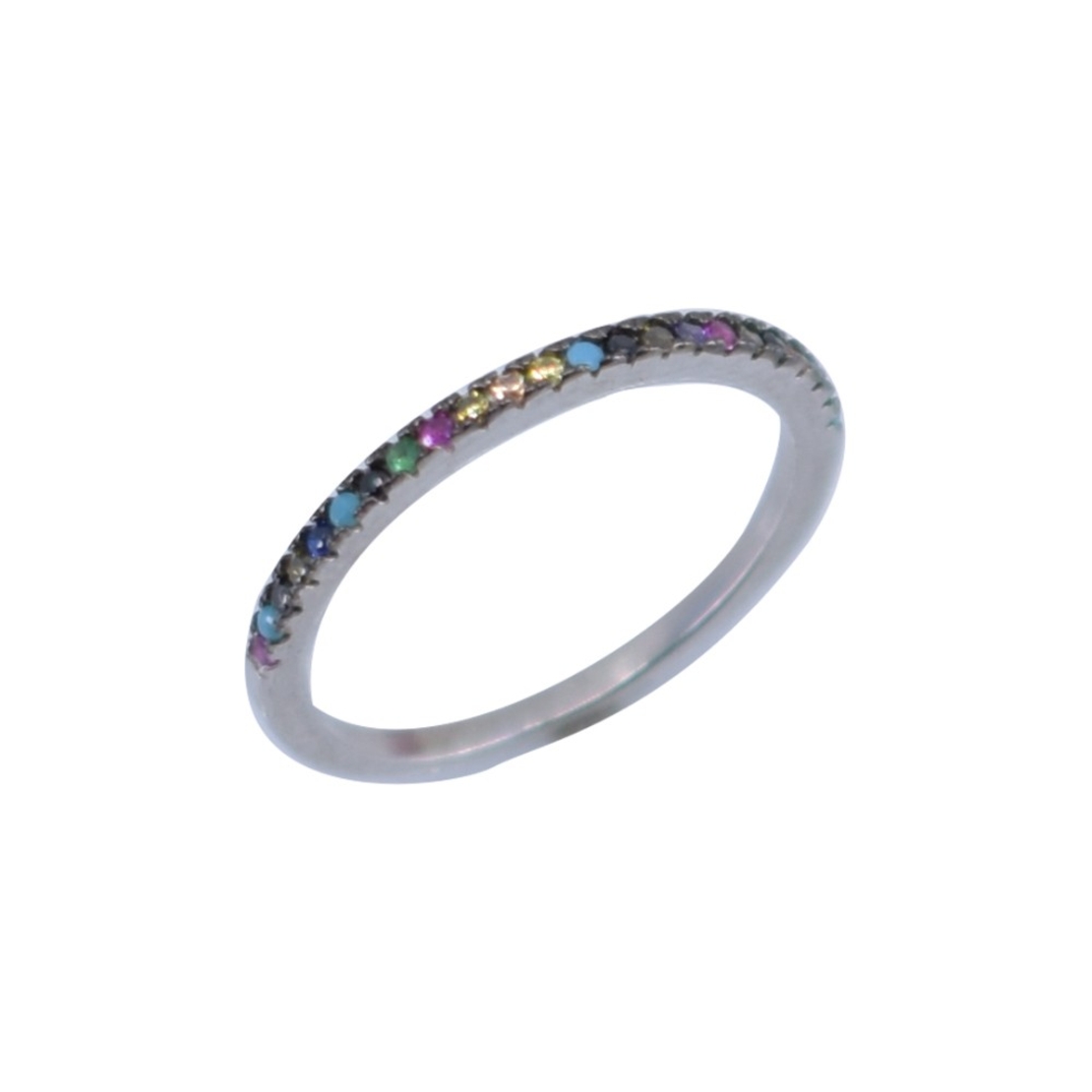 Inel Argint 925 cu Minizirconii Colorate, Marime 52, 1.22 g
