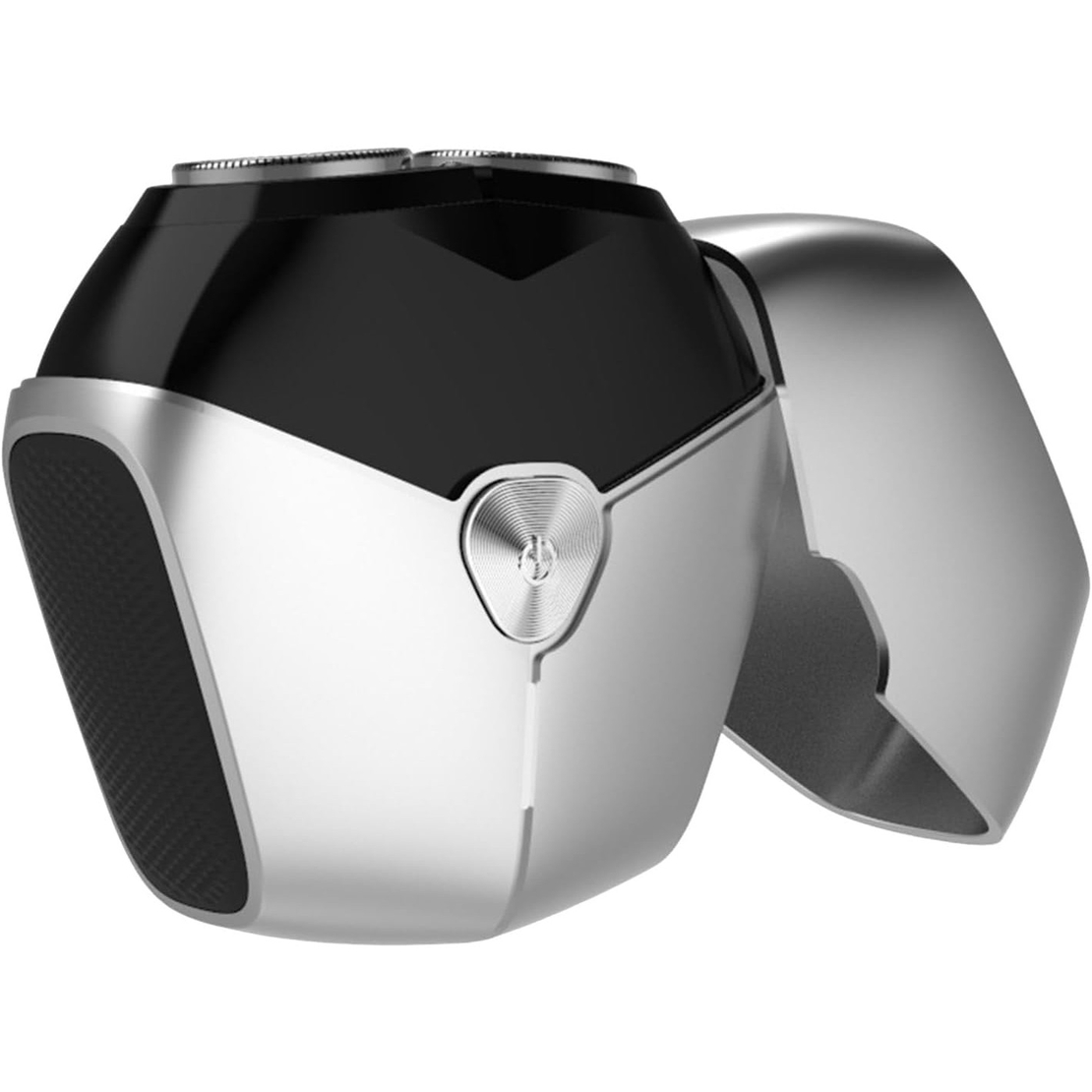 Aparat de Ras Portabil, Vafy, 8W, Autonomie 60 min, Incarcare Cablu Type C Inclus, Periuta de Curatare, Husa, Reincarcabil, 7.3x7.5x3.3 cm, Gri