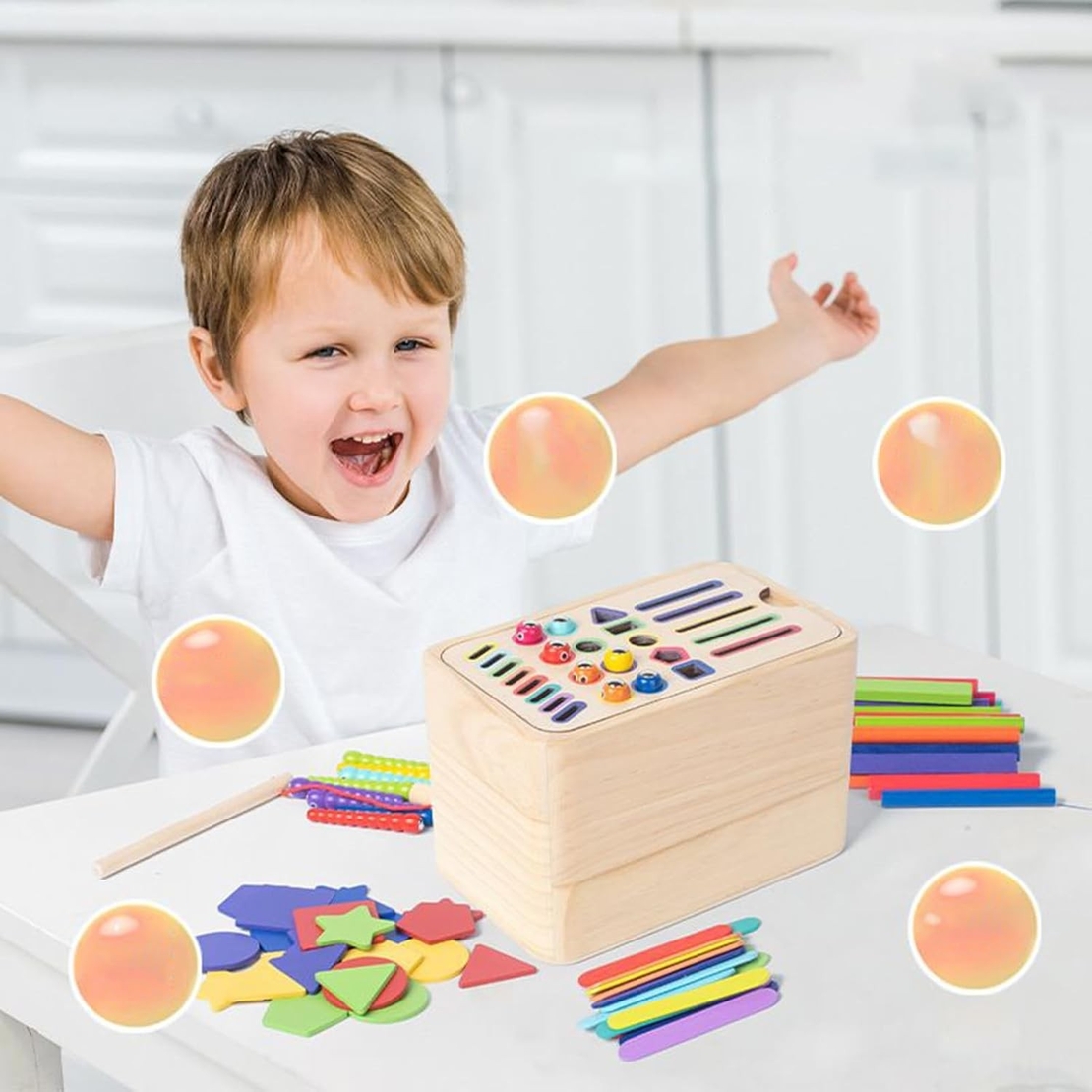Jucarie de Sortare, Flippy, din Lemn, +36 Luni, Tip Montessori, Multicolor