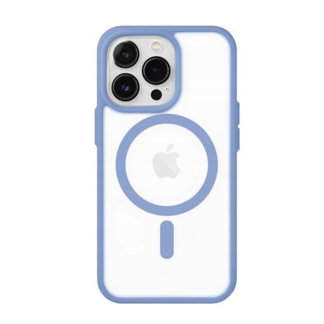 Husa MagSafe pentru Apple iPhone 11, Full Cover, Frosted Acrylic Color Big Hole, Magnetica, Incarcare Wireless, Vafy, Albastru Deschis